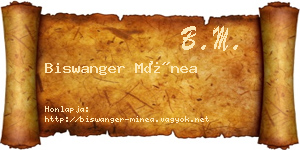 Biswanger Mínea névjegykártya